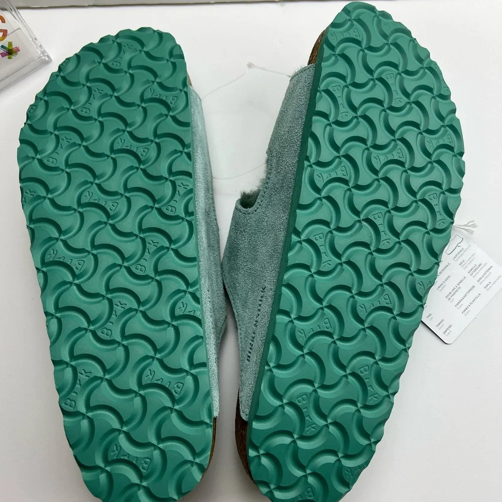 NWT BIRKENSTOCK ARIZONA  TEAL SUEDE SHEARLING SANDALS  ll  SZ- 265 / 41 - Picture 11 of 11